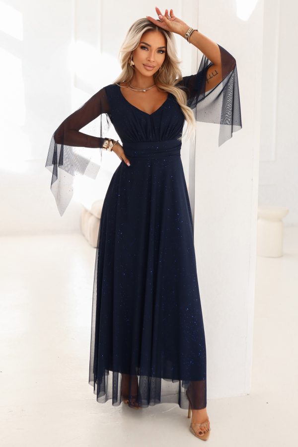 navy blue Long dress model 222463 Numoco