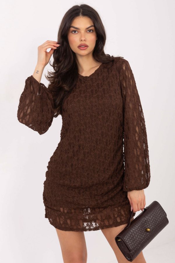 brown Short dress model 222591 Italy Moda