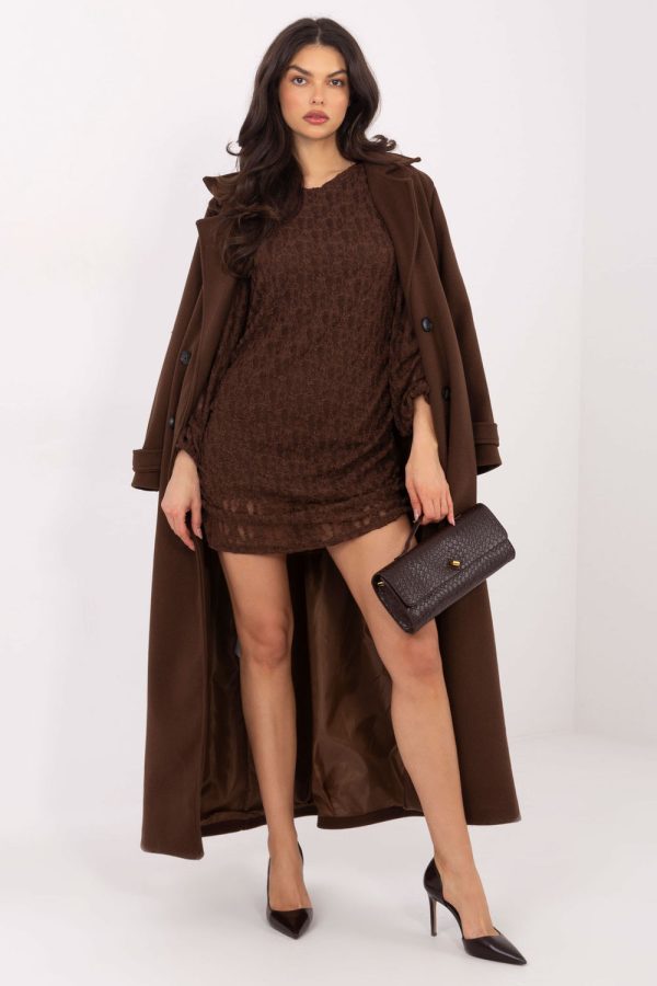 brown Short dress model 222591 Italy Moda