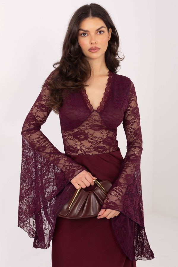red Lace blouse model 222813 Factory Price