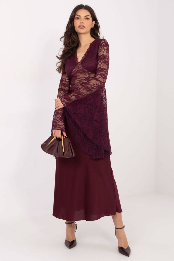 red Lace blouse model 222813 Factory Price