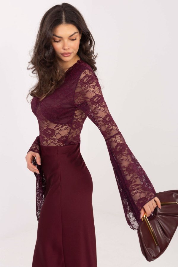 red Lace blouse model 222813 Factory Price