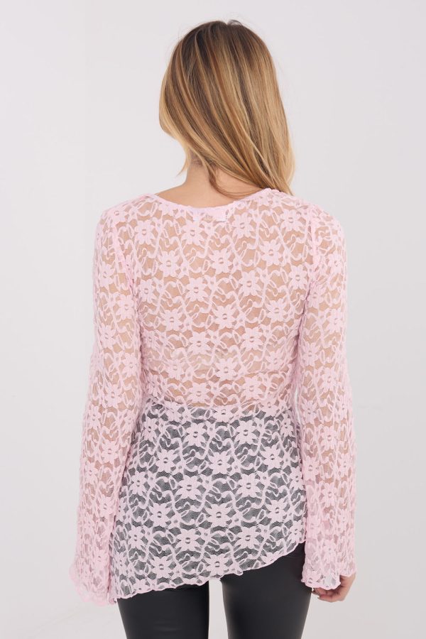 pink Lace blouse model 222818 Factory Price