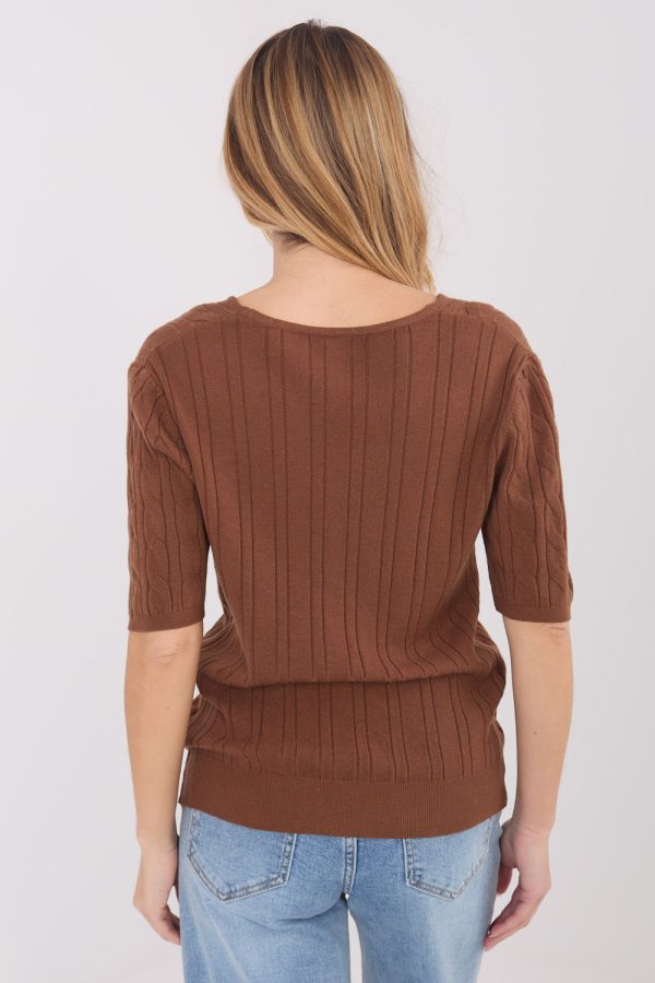 brown Short sleeve sweater model 222835 Factory Price