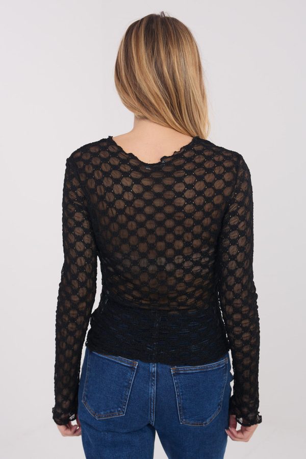 black Lace blouse model 223078 Factory Price