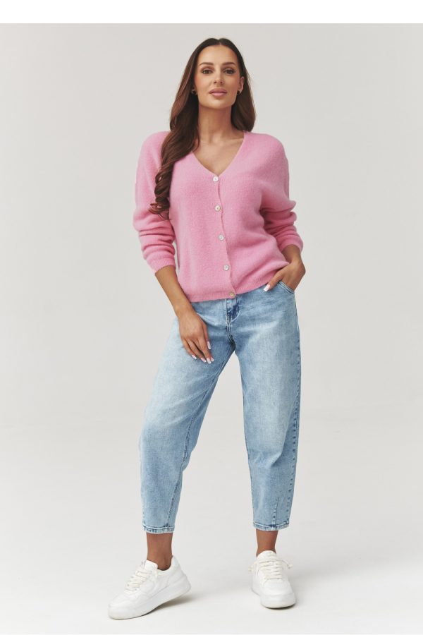 pink Cardigan model 223255 Makadamia