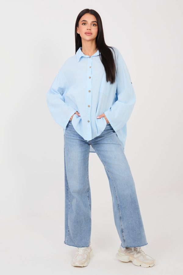 blue Long sleeve shirt model 223315 Factory Price