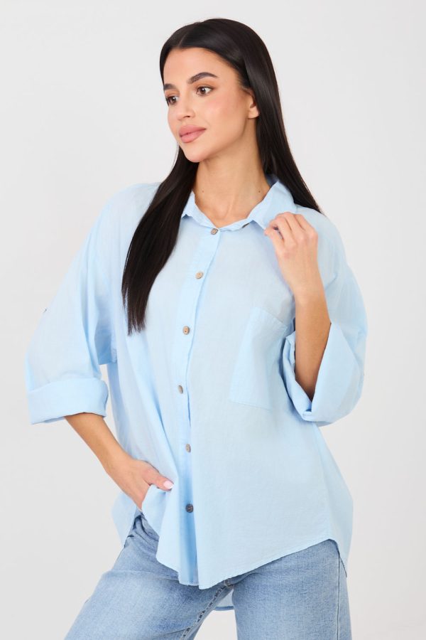 blue Long sleeve shirt model 223315 Factory Price