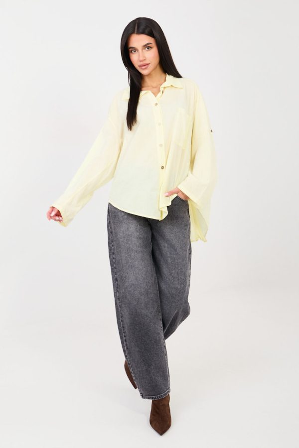 yellow Long sleeve shirt model 223316 Factory Price