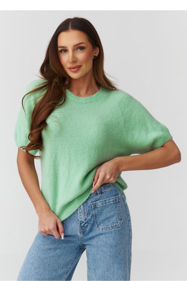 green Short sleeve sweater model 224078 Makadamia