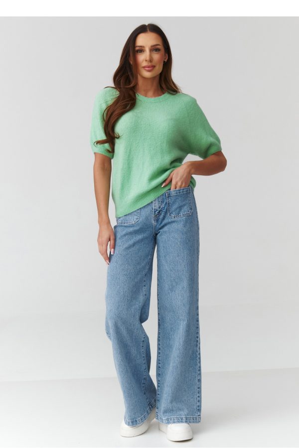 green Short sleeve sweater model 224078 Makadamia