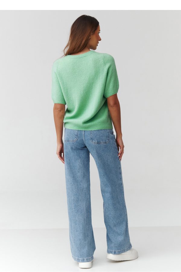 green Short sleeve sweater model 224078 Makadamia