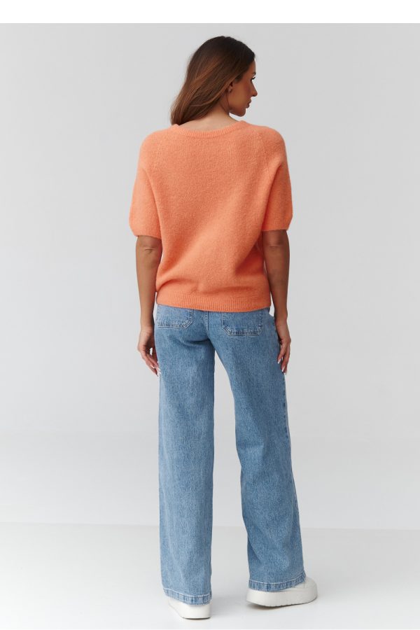 orange Short sleeve sweater model 224080 Makadamia