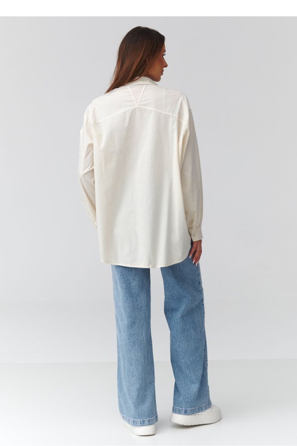 beige Long sleeve shirt model 224101 Makadamia
