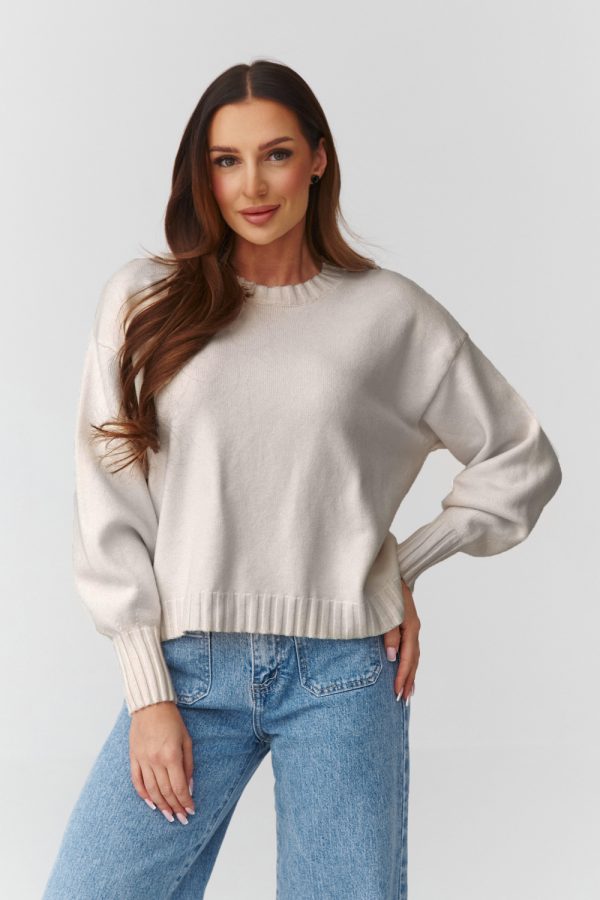 beige Jumper model 224108 Makadamia
