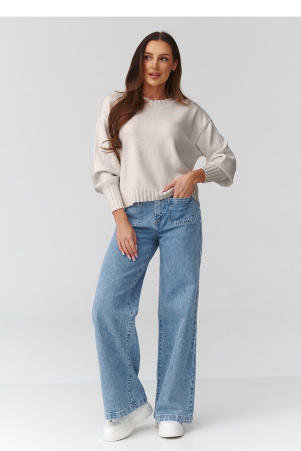 beige Jumper model 224108 Makadamia