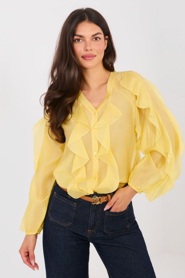 yellow Long sleeve shirt model 224143 Factory Price