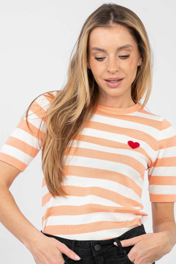 orange Short sleeve sweater model 224321 Factory Price