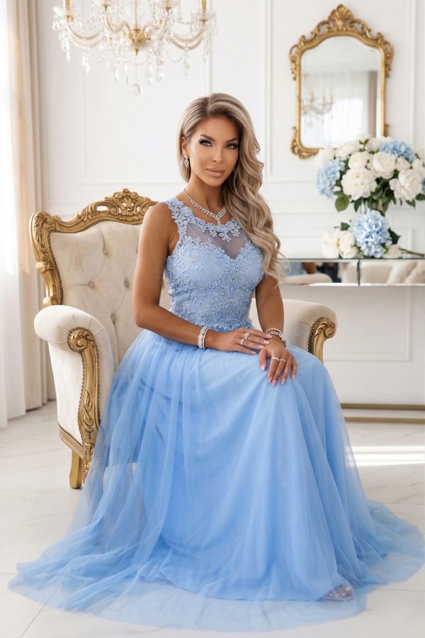 blue Long dress model 227063 Numoco