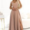 beige Long dress model 227090 Numoco