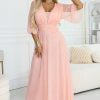 pink Long dress model 227117 Numoco