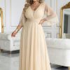 beige Long dress model 227124 Numoco