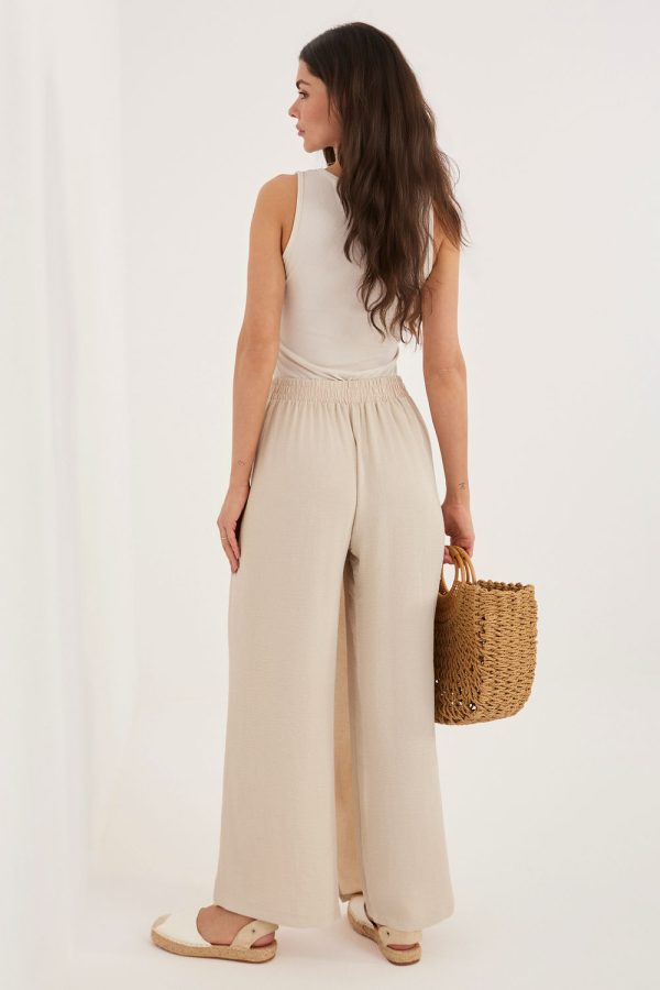 beige Women trousers model 227187 Factory Price
