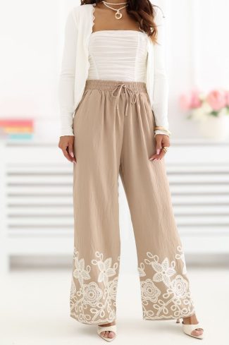 beige Women trousers model 227191 Factory Price