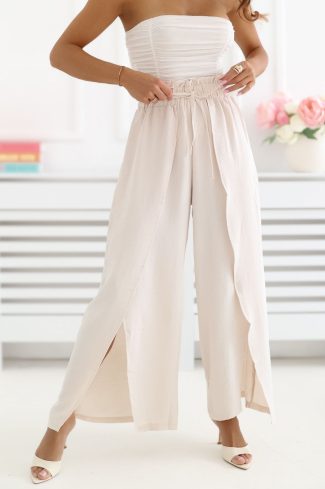 beige Women trousers model 227193 Factory Price