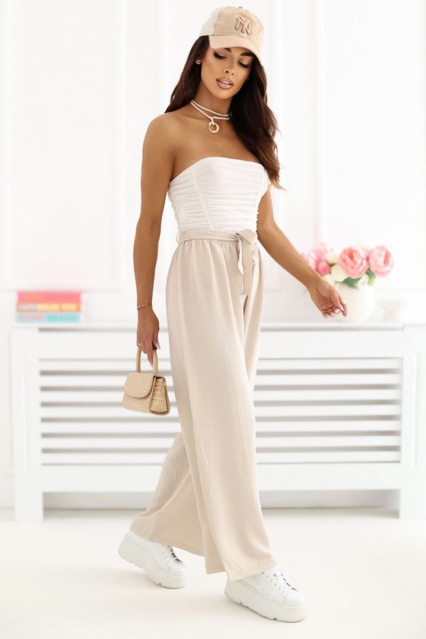 beige Women trousers model 227199 Factory Price