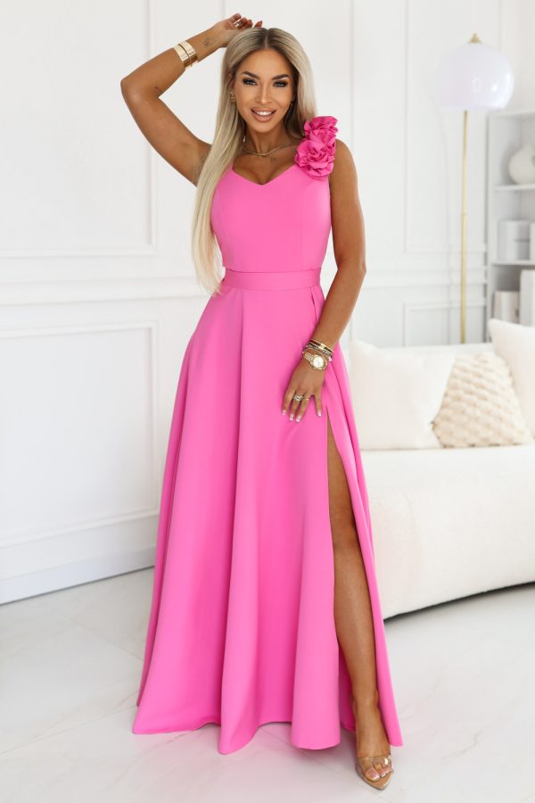 pink Long dress model 227707 Numoco