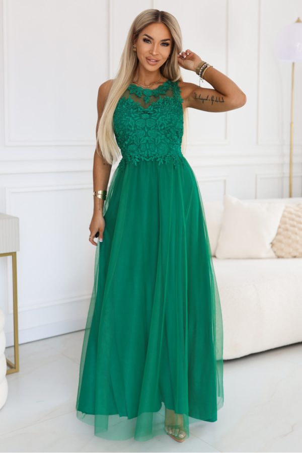 green Long dress model 227719 Numoco