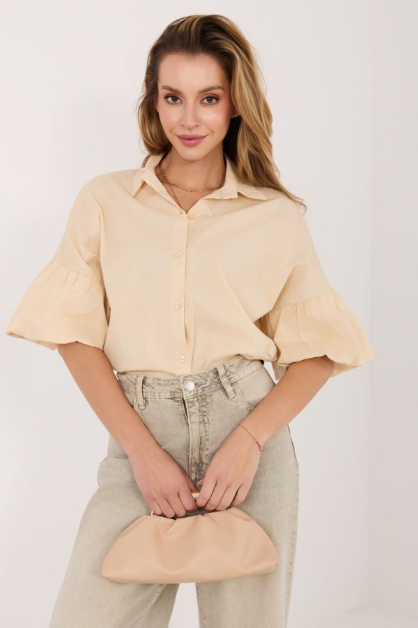 beige Long sleeve shirt model 227875 Italy Moda