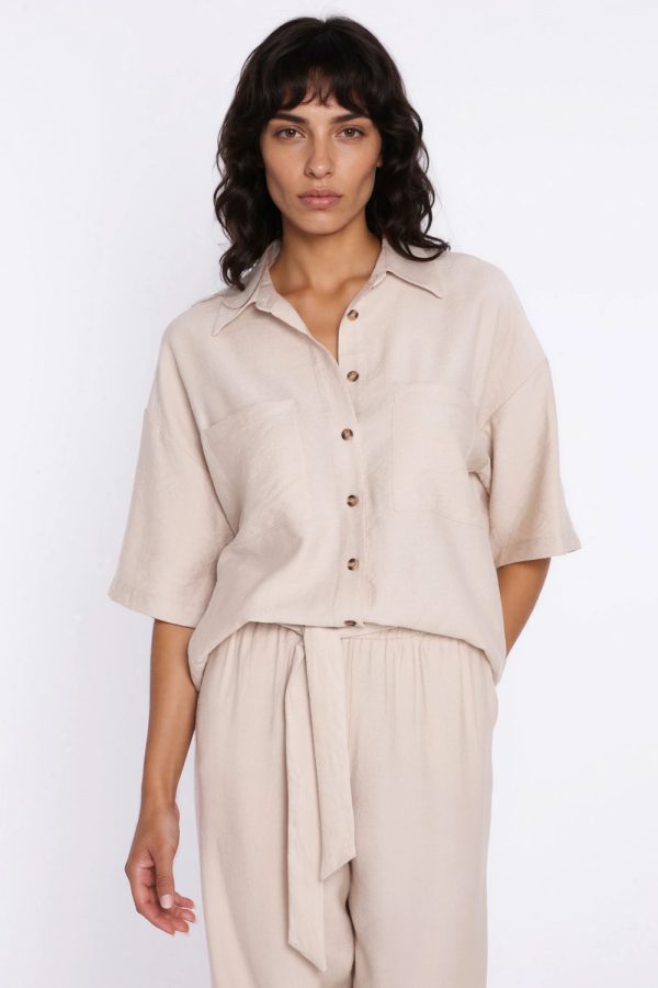 beige Short sleeve shirt model 228020 Nife
