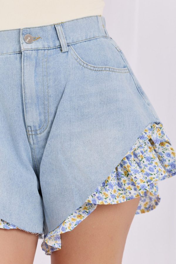 blue Denim shorts model 228033 Factory Price