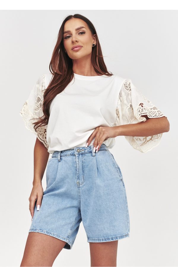 blue Denim shorts model 228315 Makadamia