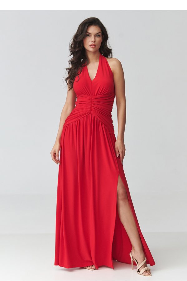 red Long dress model 228321 Makadamia