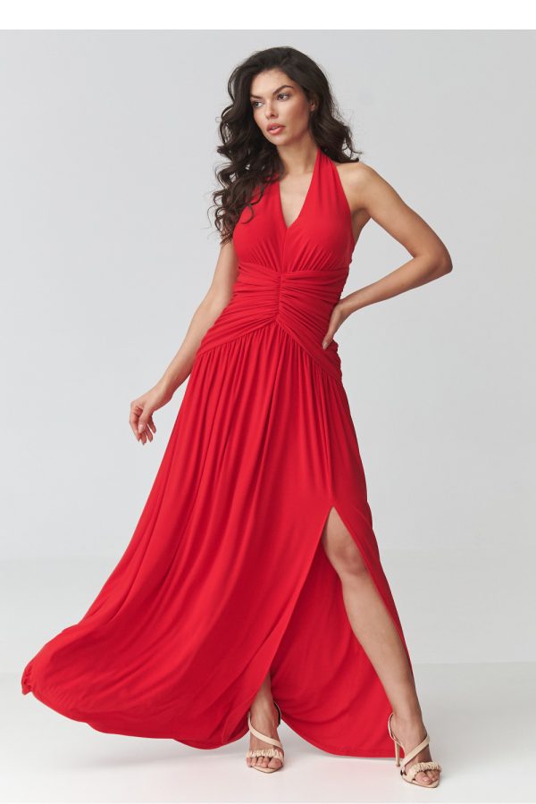 red Long dress model 228321 Makadamia