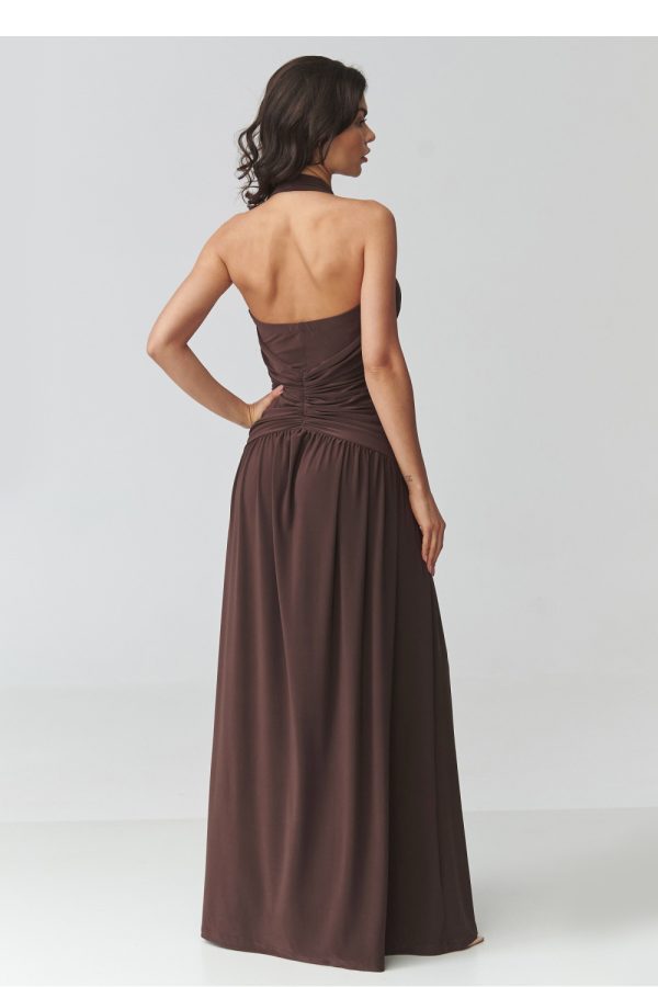 brown Long dress model 228322 Makadamia