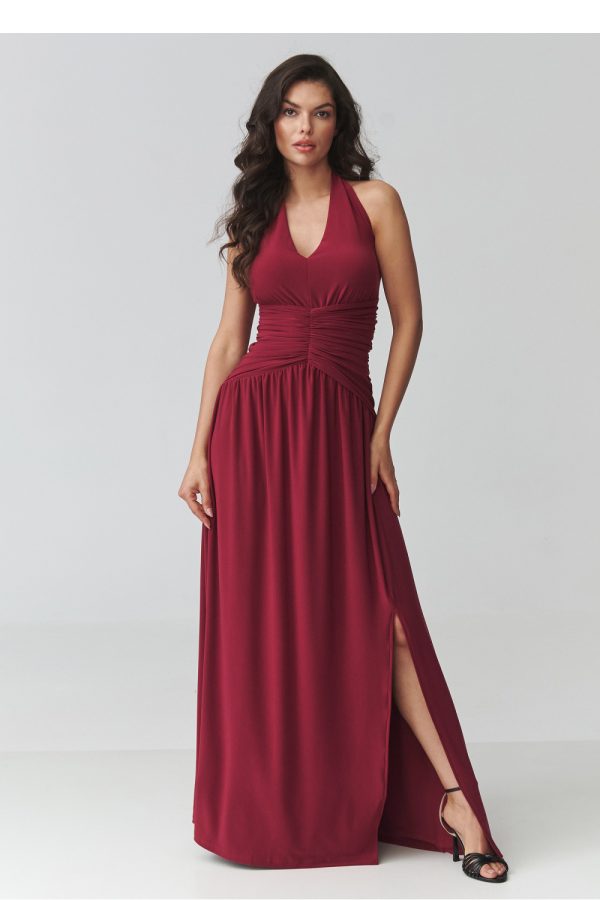 red Long dress model 228324 Makadamia
