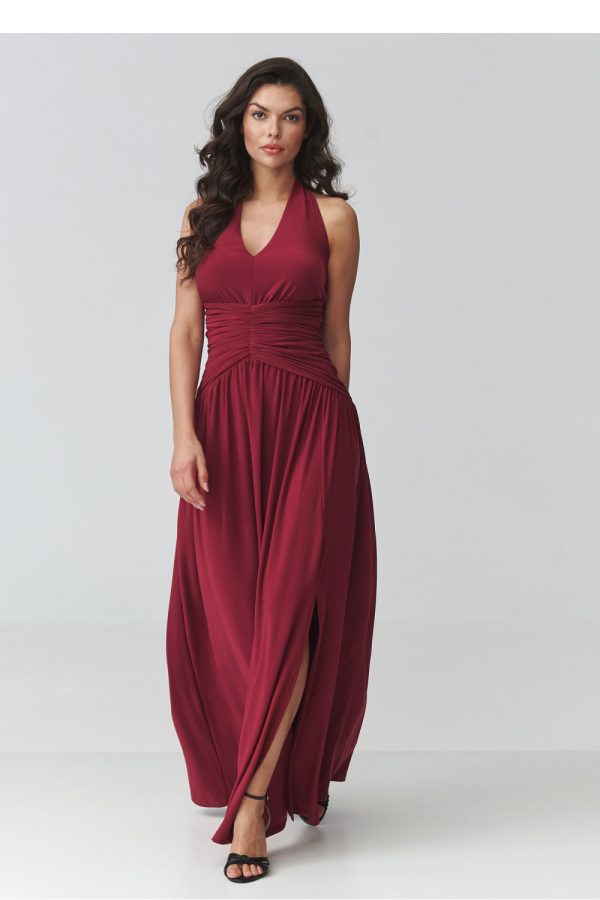 red Long dress model 228324 Makadamia