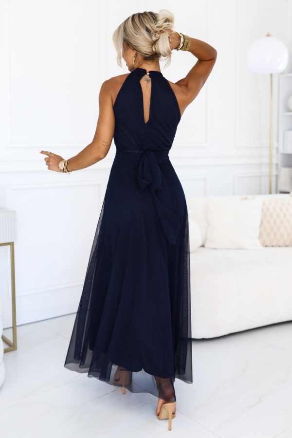 navy blue Long dress model 229081 Numoco