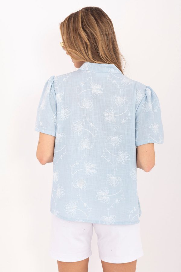 blue Short sleeve shirt model 229096 Factory Price