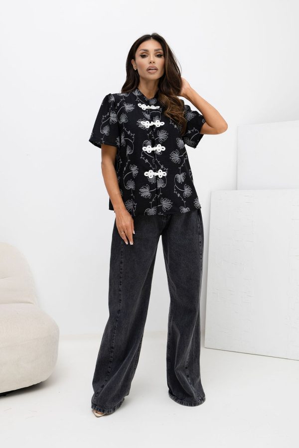 black Short sleeve shirt model 229098 Factory Price