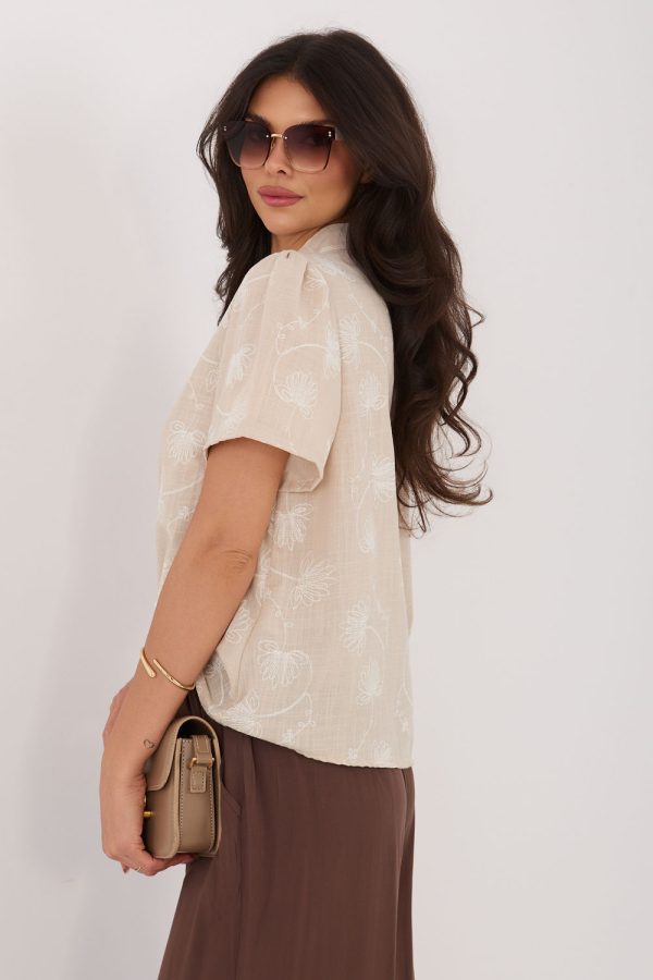beige Short sleeve shirt model 229099 Factory Price