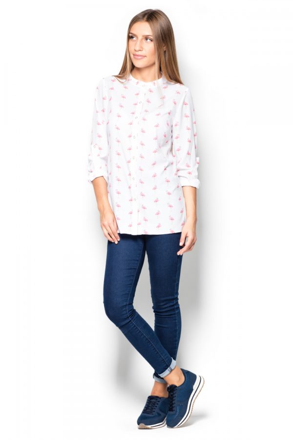 white Long sleeve shirt model 63918 Katrus