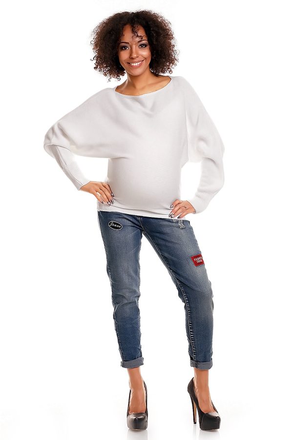 white Pregnancy sweater model 84269 PeeKaBoo