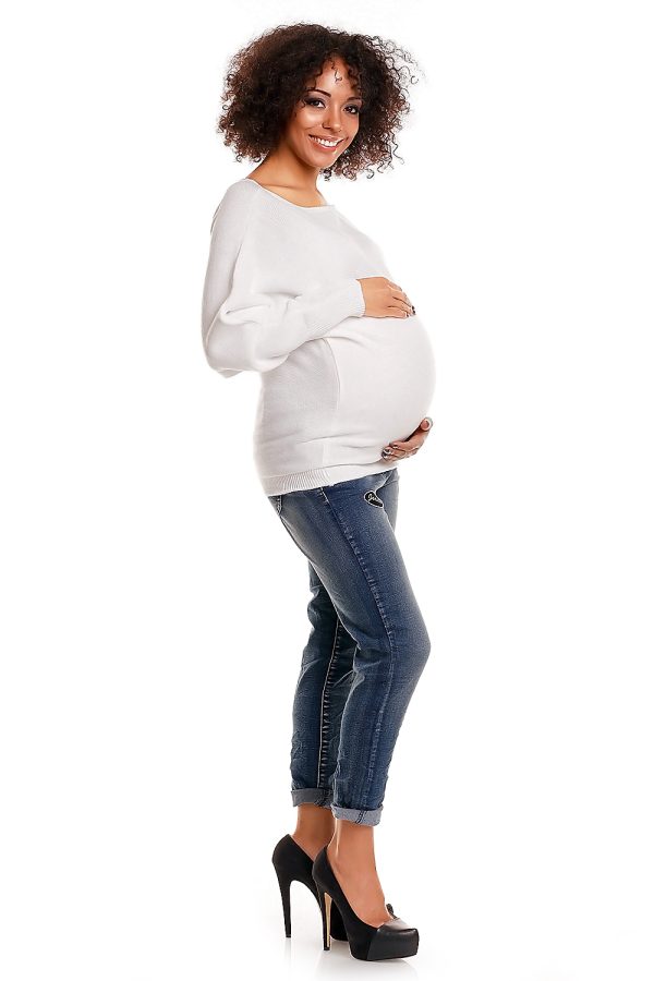 white Pregnancy sweater model 84269 PeeKaBoo