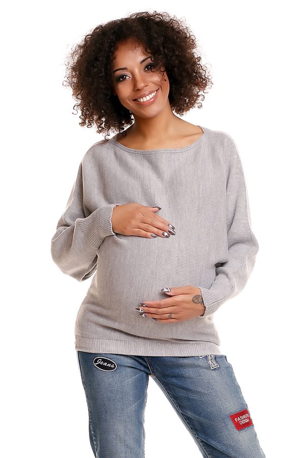 grey Pregnancy sweater model 84274 PeeKaBoo