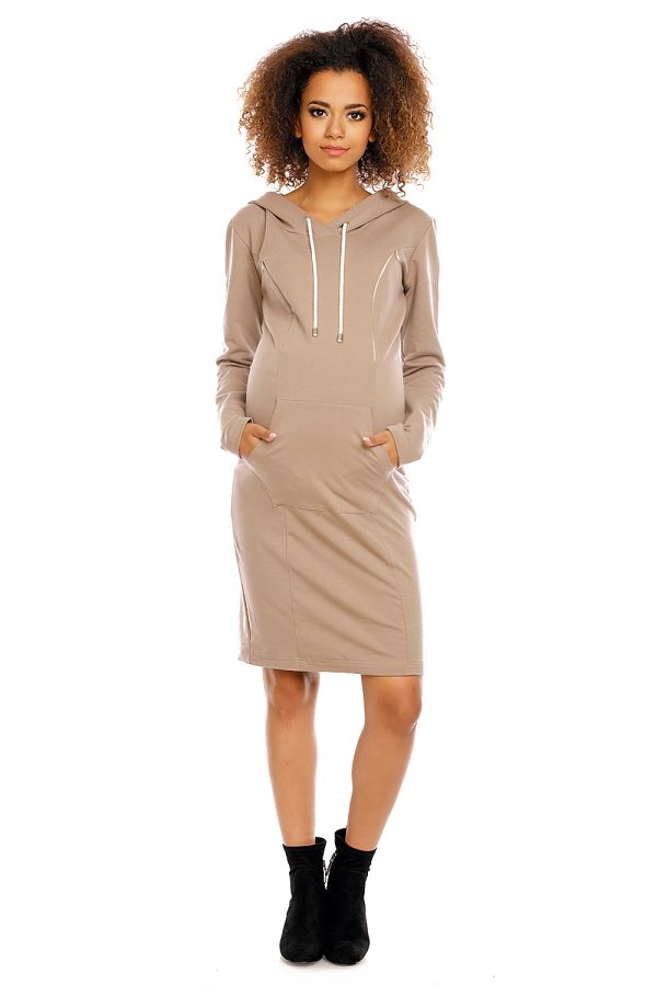 beige Pregnancy dress model 94412 PeeKaBoo